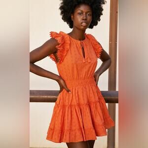SAYLOR Shailene Mini Dress in Tangerine Size Medium